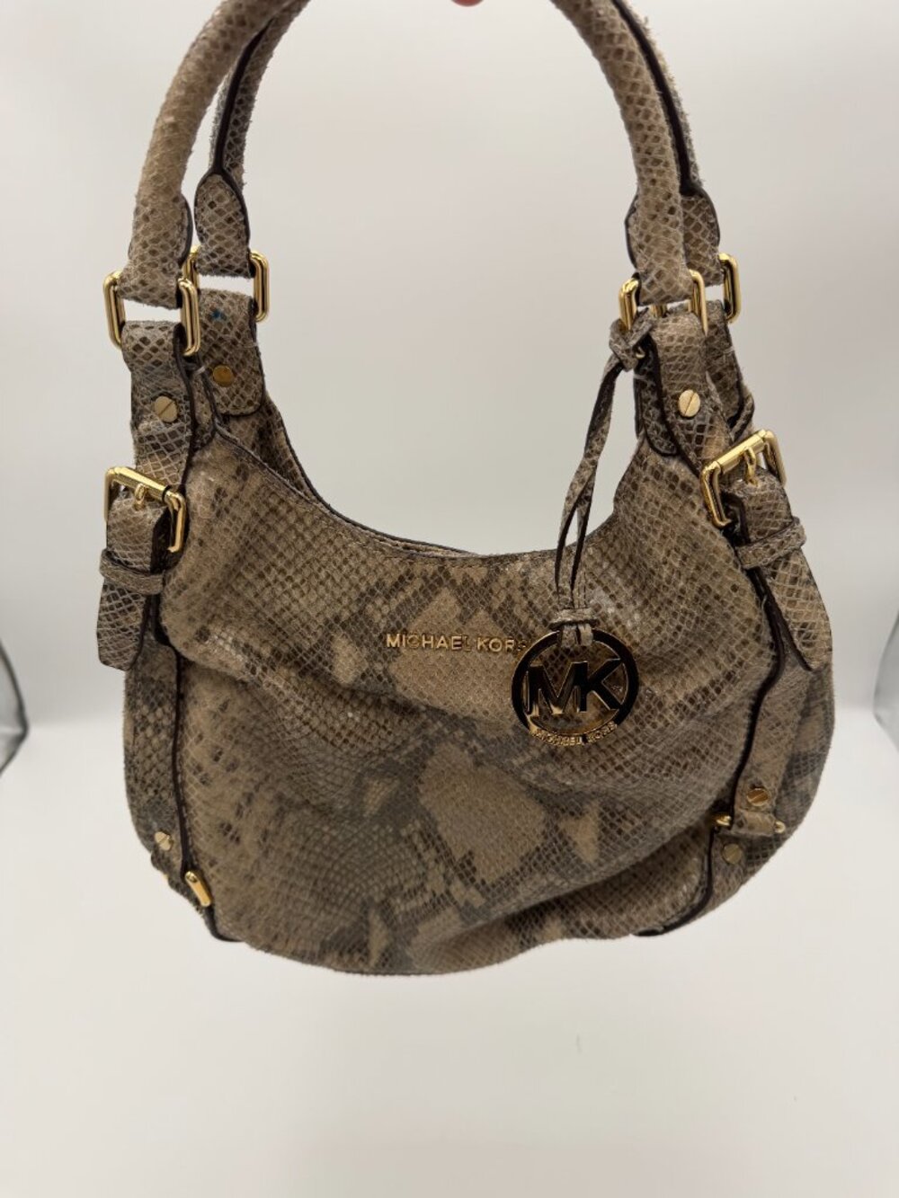 Michael Kors Snakeskin Print Hobo Bag